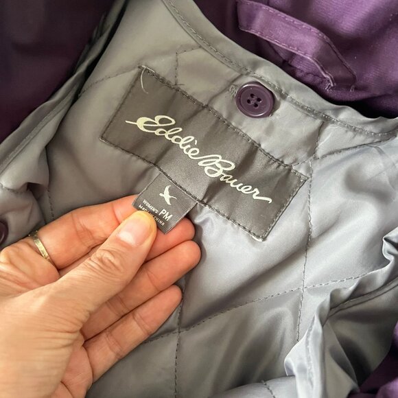 Eddie Bauer Purple WeatherEdge Jacket, removable lining and hood, size Medium - Picture 6 of 14